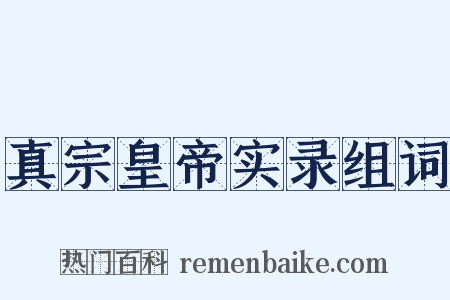 真宗皇帝实录组词是什么意思的图片